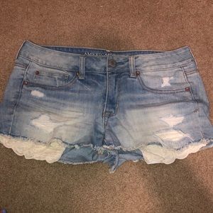 Shortie denim shorts
